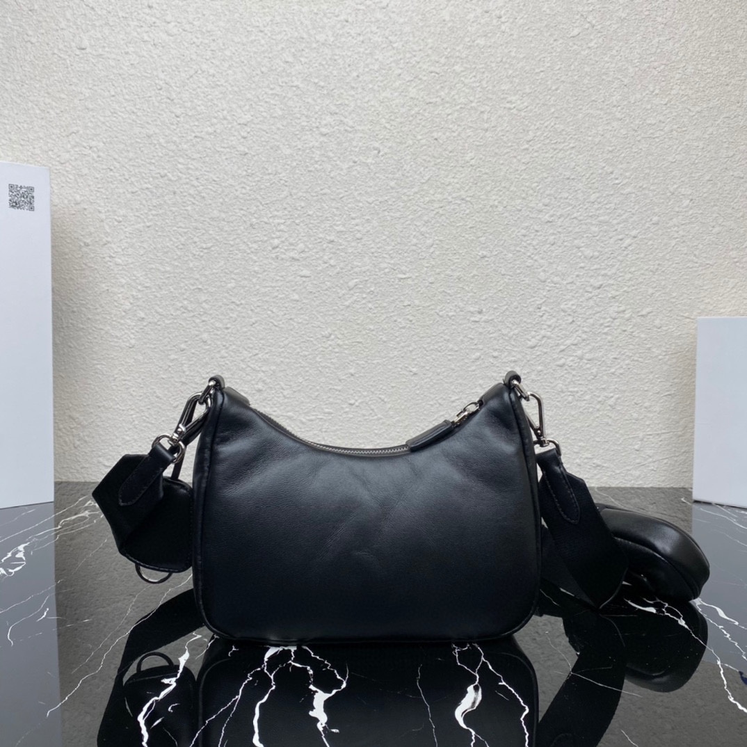 Prada Padded Nappa Leather Re Edition 2005 Shoulder Bag Black 1BH204